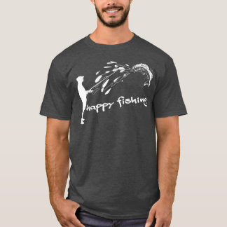 T-shirt Happy Fishing Vomissements de poissons crache sur 