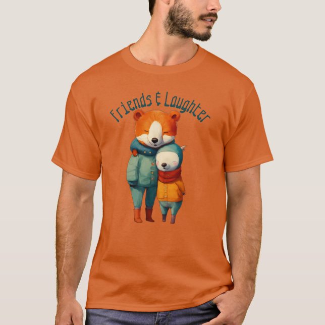 T-shirt Happy Friends Cuddling - Friends &  Laughter (Devant)
