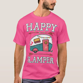 T-shirt Happy Glamper T Shirt Camper Randonnées de camping