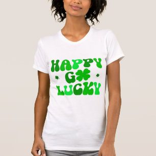 T-shirt HAPPY GO LUCKY shamrocks de chemises pour femmes