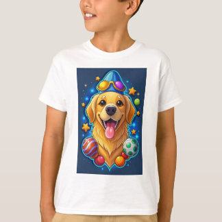 T-shirt Happy Golden Retriever Dog Cartoon
