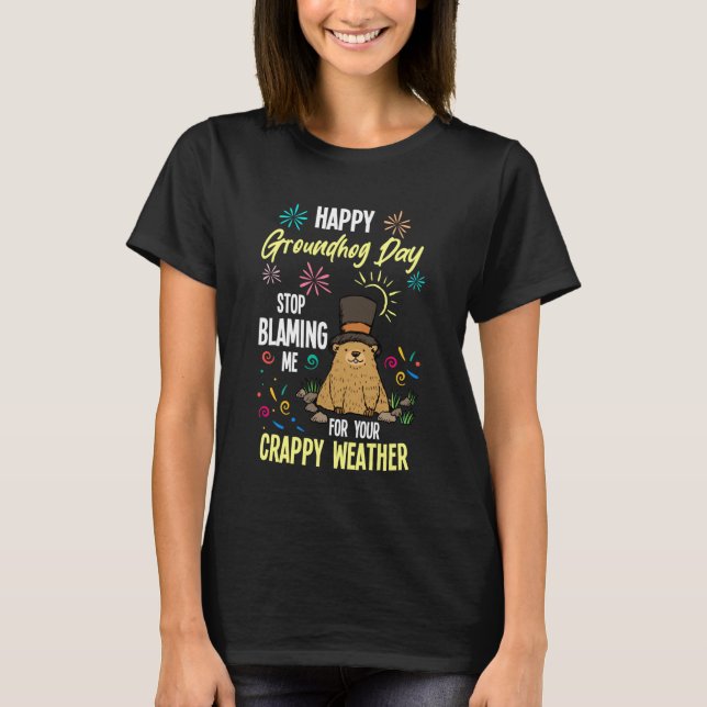 T-shirt Happy Groundhog Day Funny Groundhog Lover (Devant)