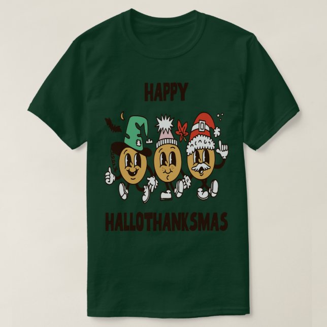 T-shirt happy-hallothanksmas 8 (Design devant)