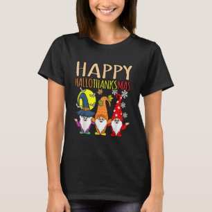 T-shirt Happy HalloThanksMas Halloween Thanksgiving Christ