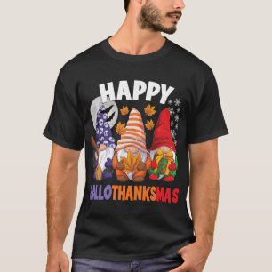 T-shirt Happy HalloThanksMas Halloween Thanksgiving Christ