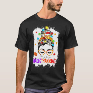 T-shirt Happy HalloThanksMas Noël Thanksgiving Girl M