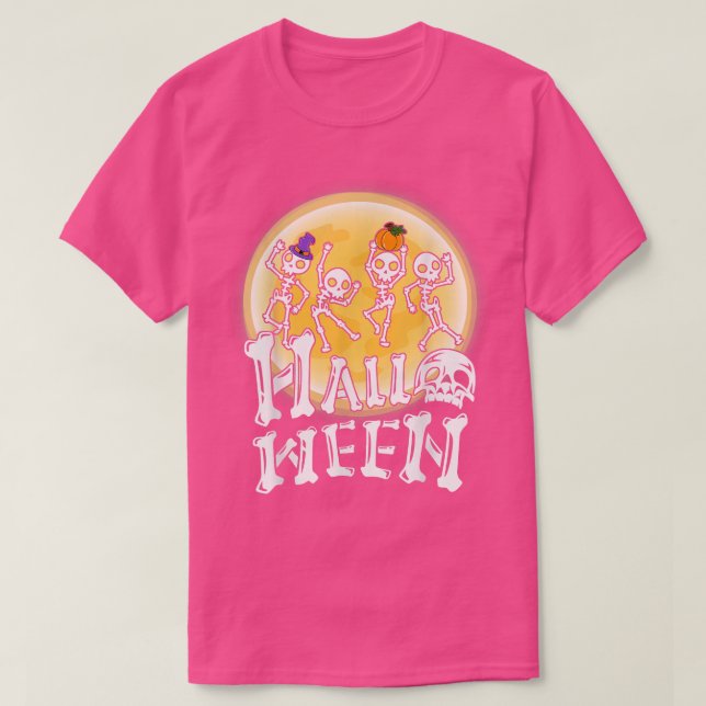 T-shirt Happy Halloween 2022-Dancing Skeleton Halloween-Fu (Design devant)