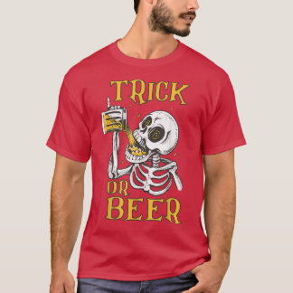 T-shirt Happy Halloween 2022 Trick ou squelette de bière H