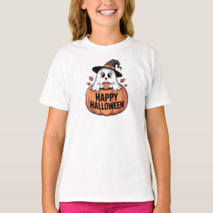 T-shirt Happy Halloween caféine fantôme