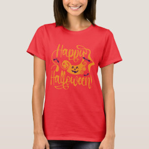 T-shirt Happy Halloween chauves-souris Jack-o'-lantern T-S