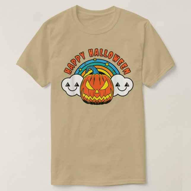 T-shirt Happy Halloween Citrouille Lazy Costume mignon Jac (Design devant)