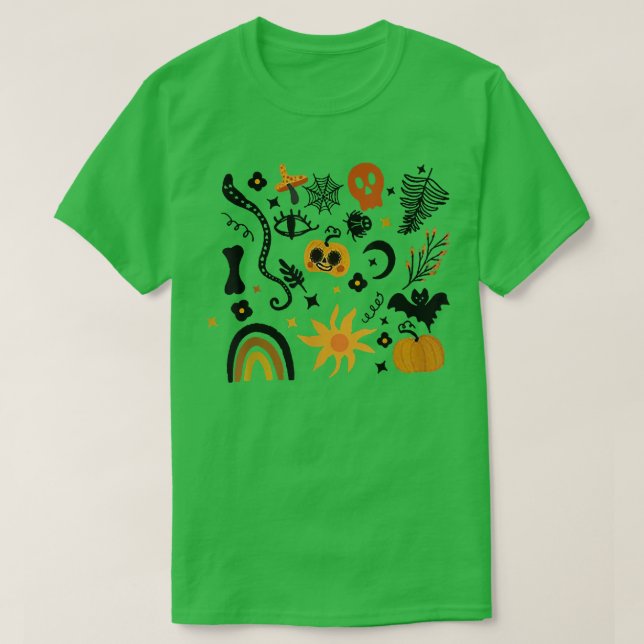 T-shirt Happy Halloween drôle Citrouille Halloween arc-en- (Design devant)