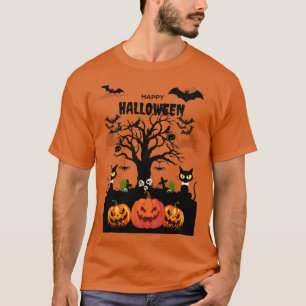 T-shirt happy halloween en police éffrayante