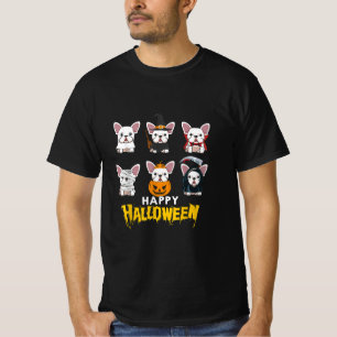 T-shirt Happy Halloween Funny Chiens Costume mignon Bulldo