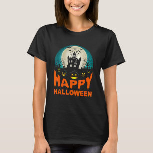 T-shirt Happy Halloween Haunted House Graveyard Pompe d'ho