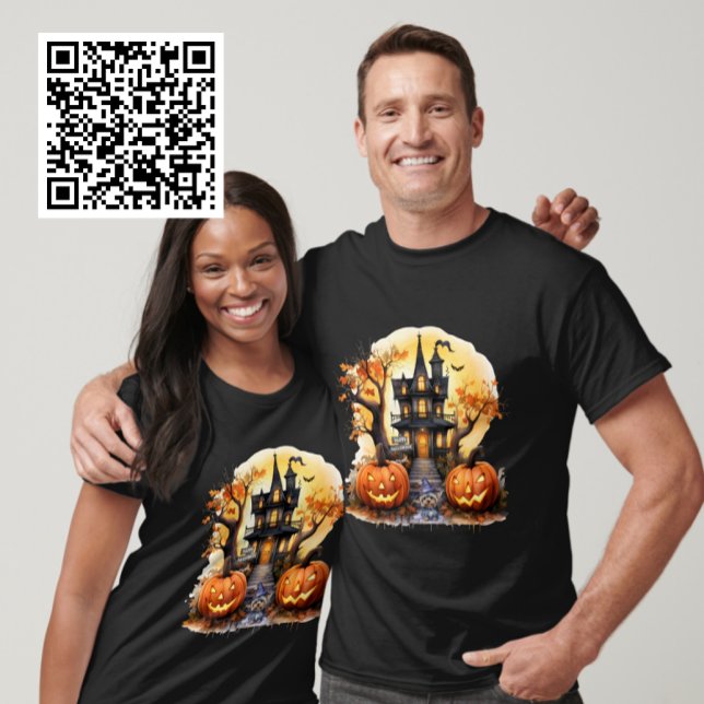 T-shirt Happy Halloween Haunted House Yorkie Witch (Créateur téléchargé)