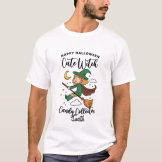 T-shirt Happy Halloween jolie sorcière Collector