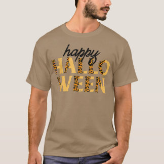 T-shirt Happy Halloween Leopard Cheetah Imprimer Costume P