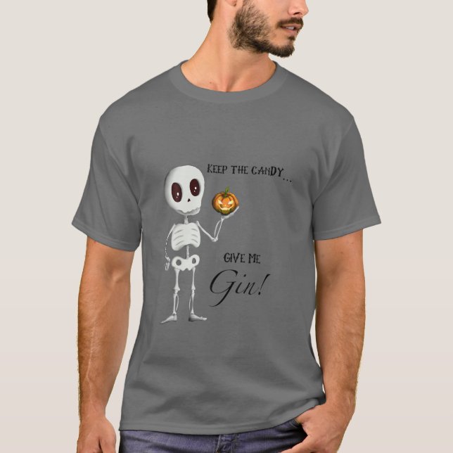 T-shirt Happy Halloween Sassy Skeleton (Devant)