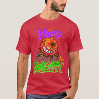 T-shirt Happy Halloween Spooky Pumpkin Jack O Lantern 