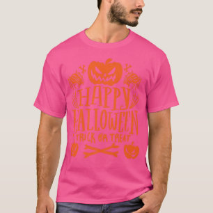 T-shirt Happy Halloween TrickorTreat Design Citrouille pou