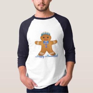 T-shirt Happy Hanoukka Gingerbread Man Menorah