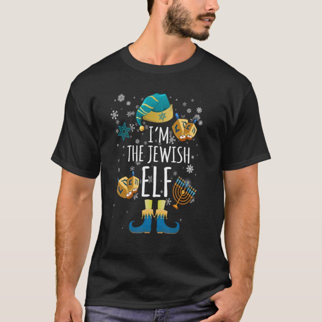 T-shirt Happy Hanukkah Jewish Elf Family Group Christmas P (Devant)