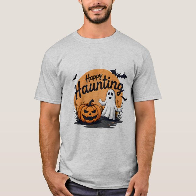 T-shirt Happy Hauny Halloween design (Devant)