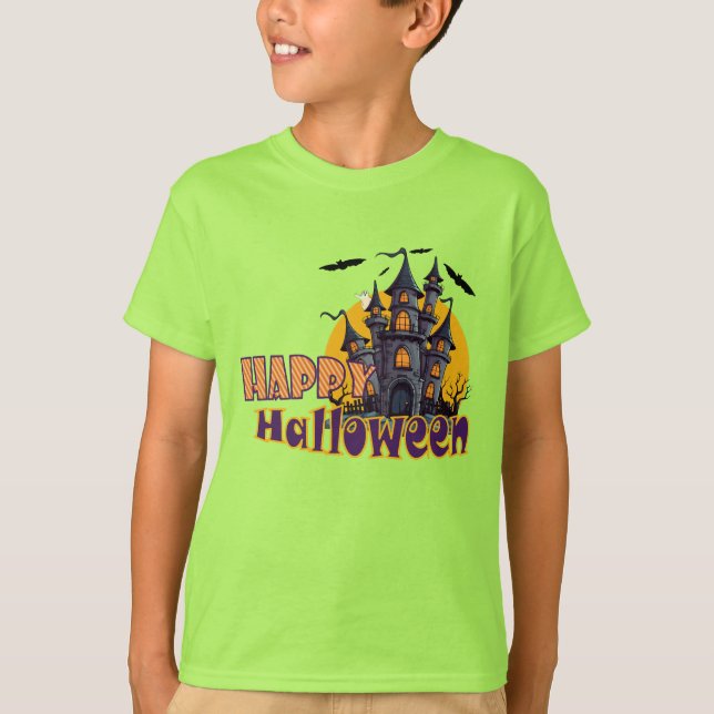 T-shirt Happy Hauny House Halloween Éffrayant (Devant)