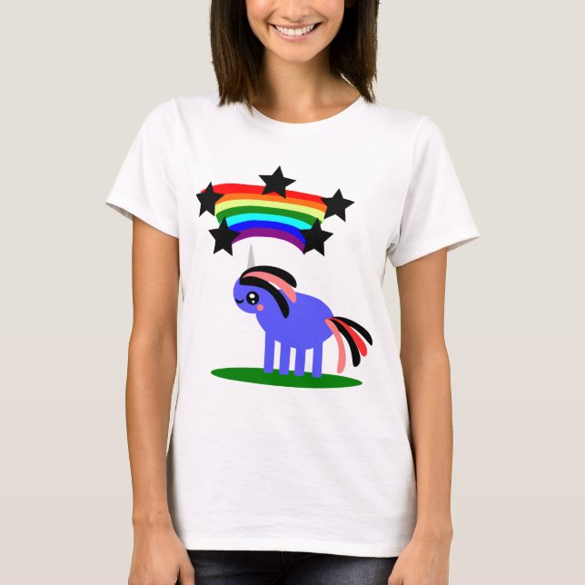 T-shirt Happy Hippy Rainbow Unicorn (Devant)