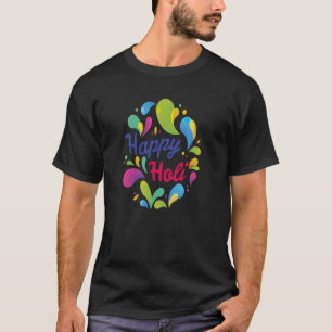 T-shirt Happy Holi Pour Femmes Hommes Enfants Couleur Inde
