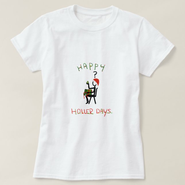 T-shirt Happy Hollerdays 6 - avocado cadeau de Noël. (Design devant)