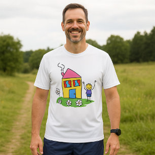 T-shirt Happy Home Colorful House et Stick Figure