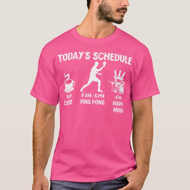 T-shirt Happy Hour Ping Pong - Funny Ping Pong Don (Devant)