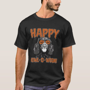 T-shirt Happy Howl O Ween Boykin Spaniel Lunettes Citrouil