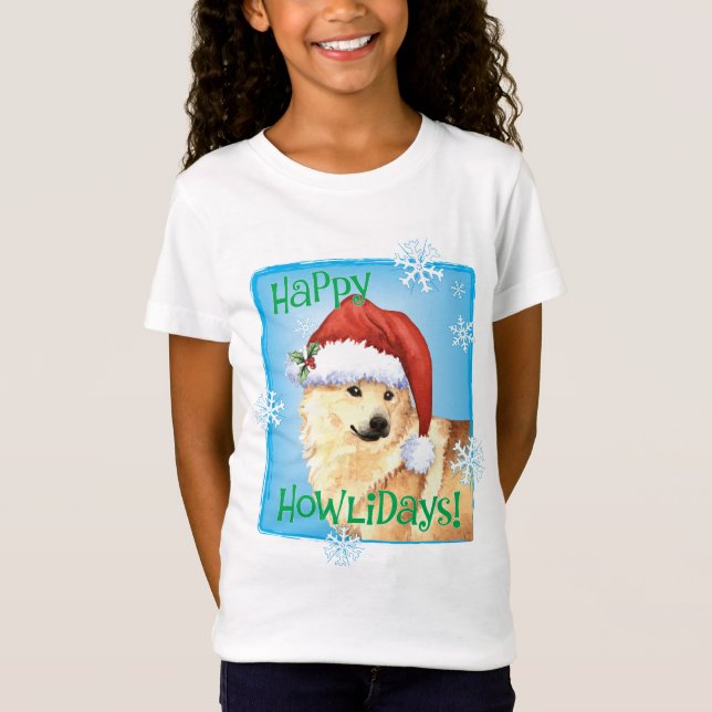 T-Shirt Happy Howlidays Norwegian Buhund (Devant)