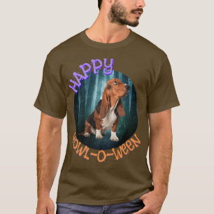 T-shirt Happy Howloween Cute Funny Basset Halloween
