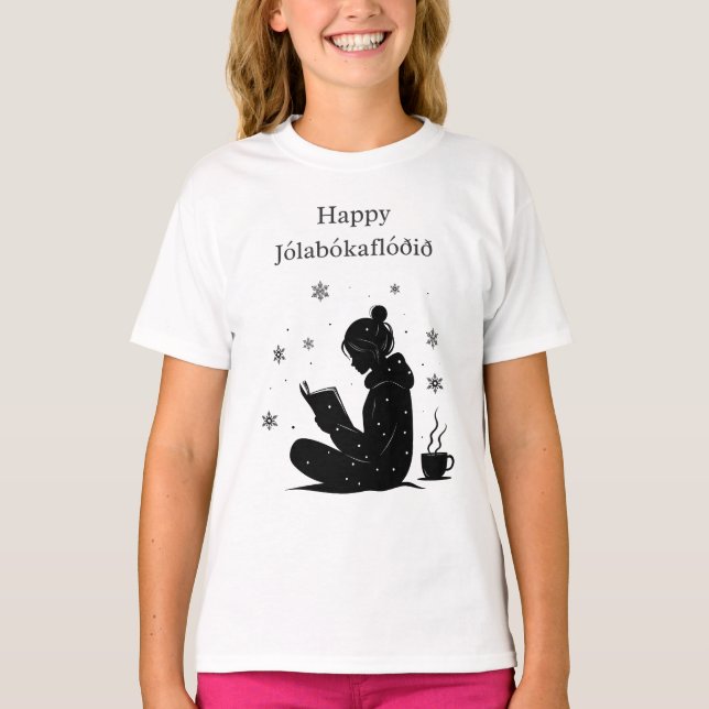 T-shirt Happy Jolabokaflod - Livre islandais Flood Cadeau (Devant)