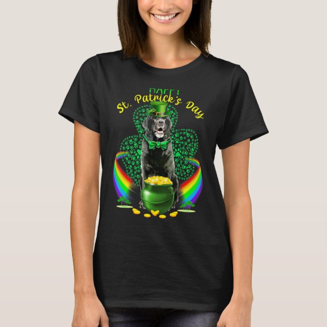 T-shirt Happy Jour de la Saint Patrick Black Lab Leprechau (Devant)