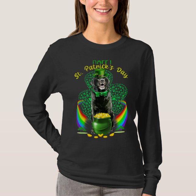 T-shirt Happy Jour de la Saint Patrick Black Lab Leprechau (Devant)
