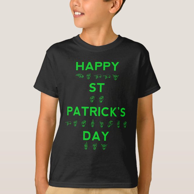 T-shirt Happy Jour de la Saint Patrick Fierté Sourde Langu (Devant)