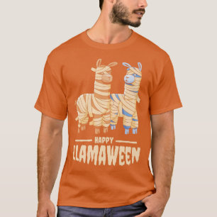 T-shirt Happy Llamaween Funny Halloween Llama Mummy Costum