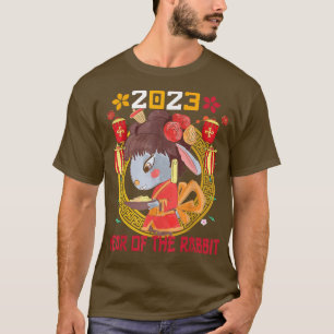 T-shirt Happy Lunar New Year 2023 Cute Chinese Rabbit Deco
