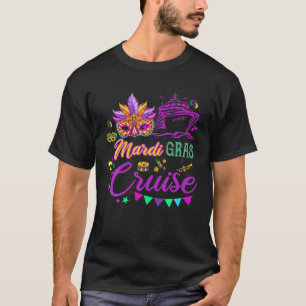 T-shirt Happy Mardi gras Mask Cruise Ship Party Costume