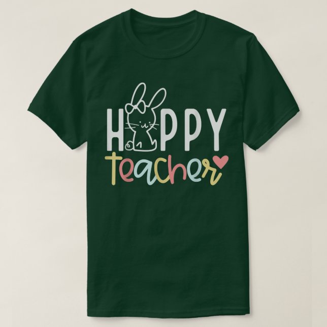 T-shirt Happy Mater Cute Lapin Rabbit Enseignant Happy Eas (Design devant)