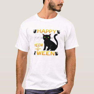 T-shirt Happy Meow-O-Ween - Chats noirs