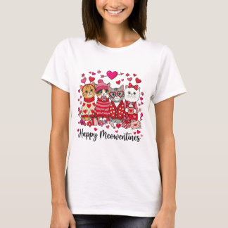T-shirt Happy Meowentines Day Cute Valentine Cat Lovers