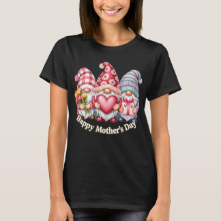 T-shirt Happy Mothers Day Gnomes Heart Flowers Mom Grandma