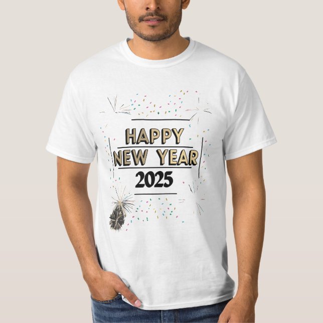 T-shirt Happy New Year 2025 (Devant)