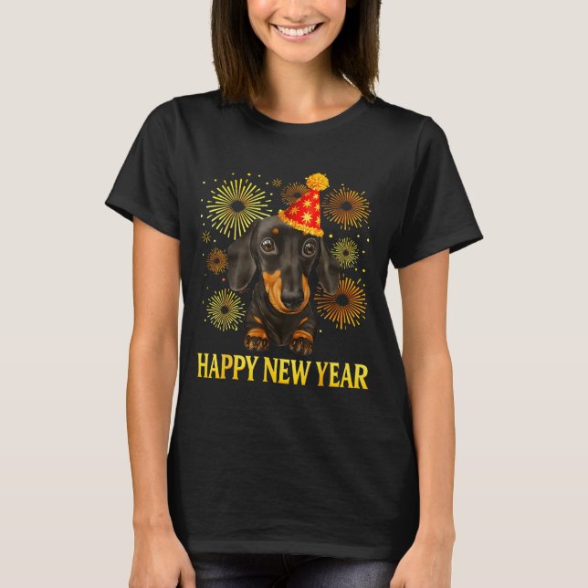 T-shirt Happy New Year 2026 Dachshund Fireworks New Years  (Devant)